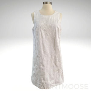 ADRIANNA PAPELL White Embroidered Sleeveless Dress Size 10